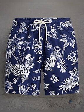 Polo Ralph Lauren Traveler Bear 5.75” Swim Trunks